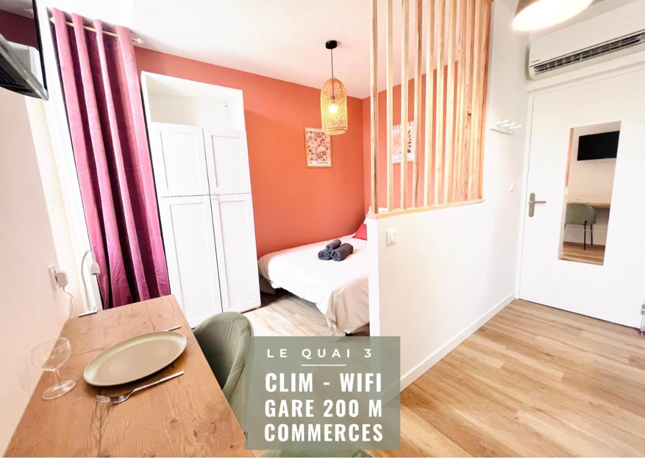 Le Quai 3 - Studio Neuf Lumineux Calme - Clim - Wifi - Gare A 200M Ажан Екстериор снимка